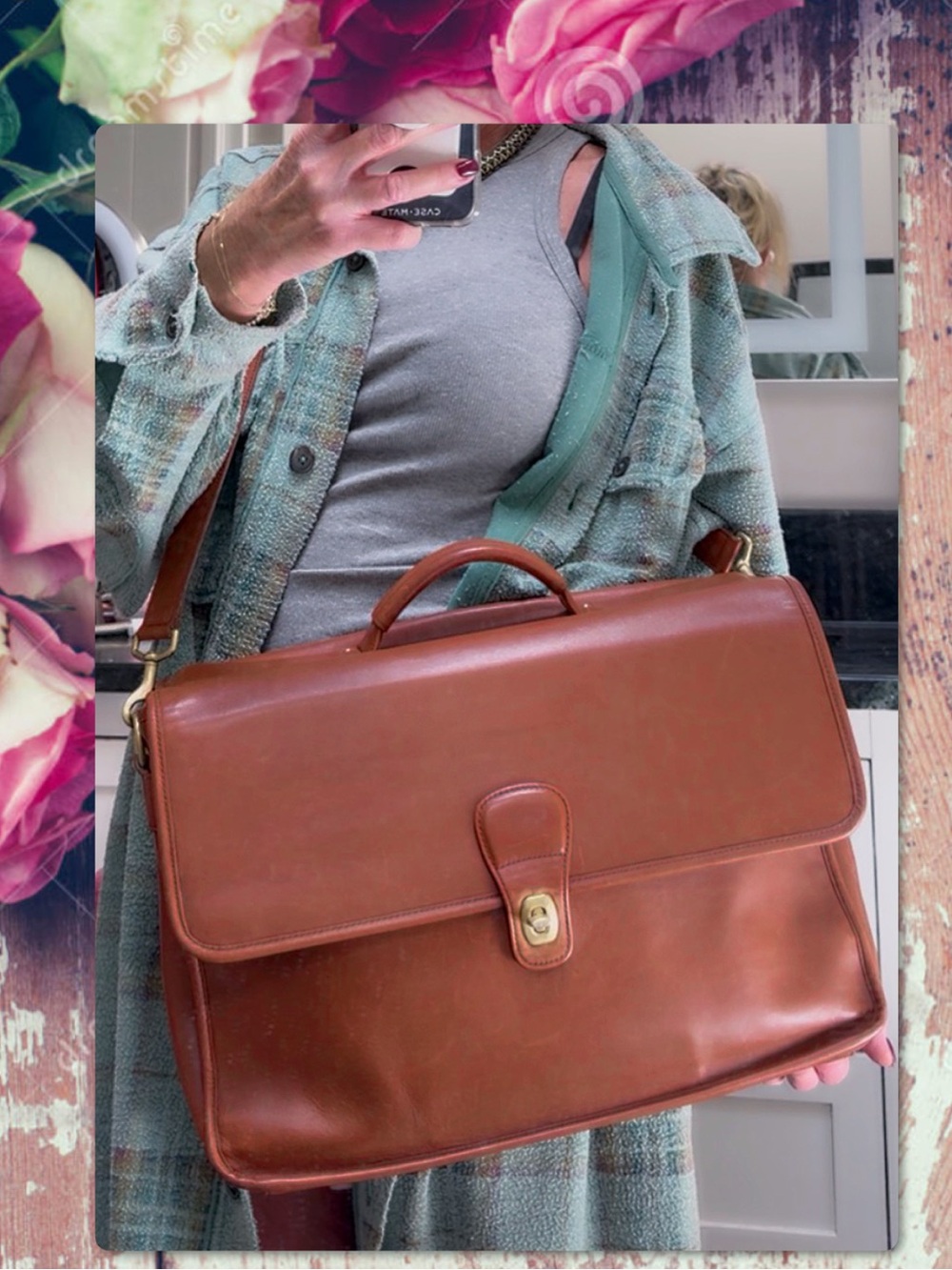 VINTAGE COACH BRITISH TAN MULTI-COMPARTMENT BRIEF / BRIEFCASE MESSENGER BAG 0542